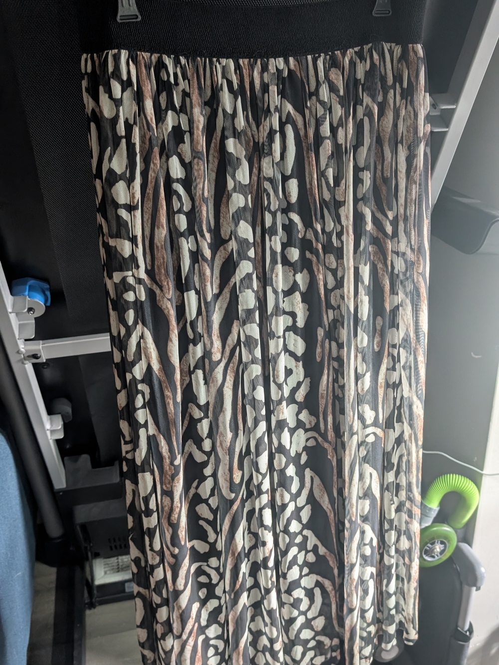 Suzy Shier Black, Cream & Brown Animal Print Maxi Skirt
